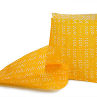 Beeswax Wraps Sandwich bags, reusable, eco friendly. Wheat pattern on a white background