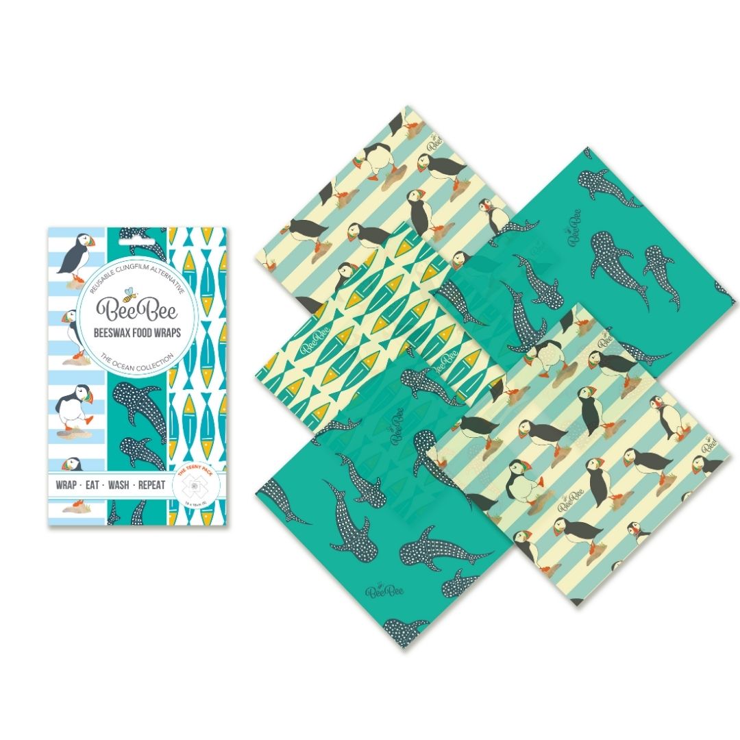 Beeswax Food Wraps (Ocean - Teeny 5 Pack)