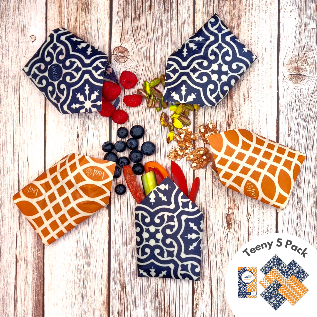 Vegan Certified Wax Food Wraps (Marrakesh) fruits, nuts and seeds pockets keep fresh