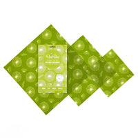 Beeswax Food Wraps (Dandelion Clocks)mixed sizes pack of 3