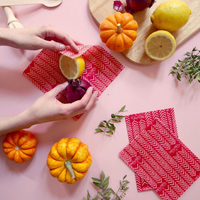 Beeswax Food Wraps (Chevron) wrapping fruit