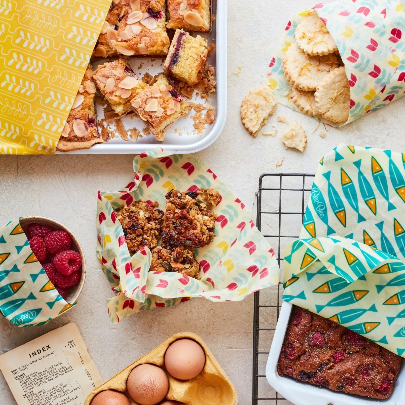 Beeswax Food Wraps (Nature Pack of 5) – BeeBee & Leaf