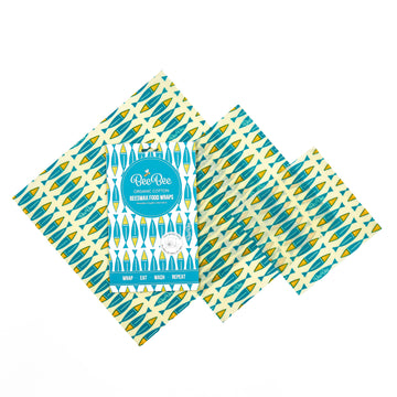Beeswax Food Wraps (Sardines) mixed sizes 3 pack
