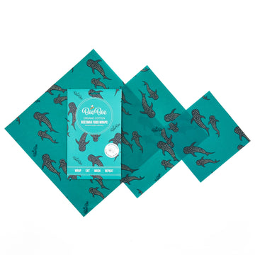 Beeswax Food Wraps (Whale Shark) MIXED PACK OF 3 SIZES