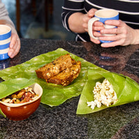 Beeswax Food Wraps (Dandelion Clocks) keeping popcorn and cakes fresh