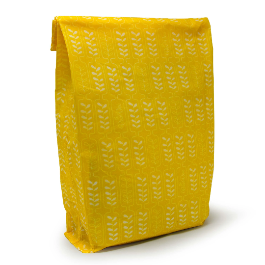 Bread Bag made from beeswax wrap t in Wheat pattern organic cotton