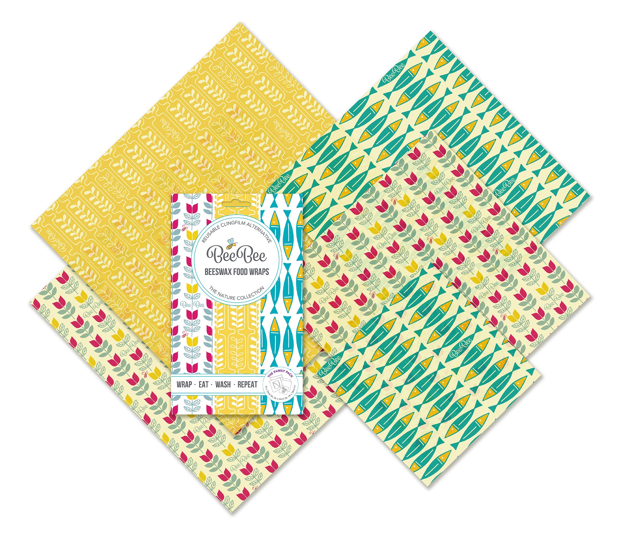Beeswax Food Wraps (Nature Pack of 5) – BeeBee & Leaf